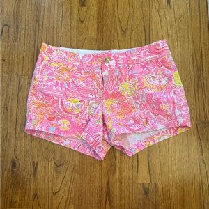 Lilly Pulitzer Women's Pink and Orange Printed Callahan Shorts sz 8